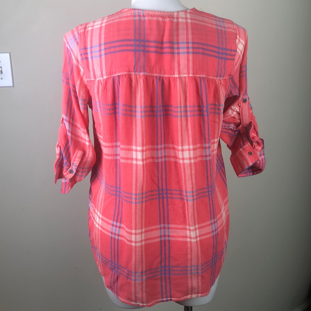 Nine West Jeans Lucy Tunic Pink Plaid